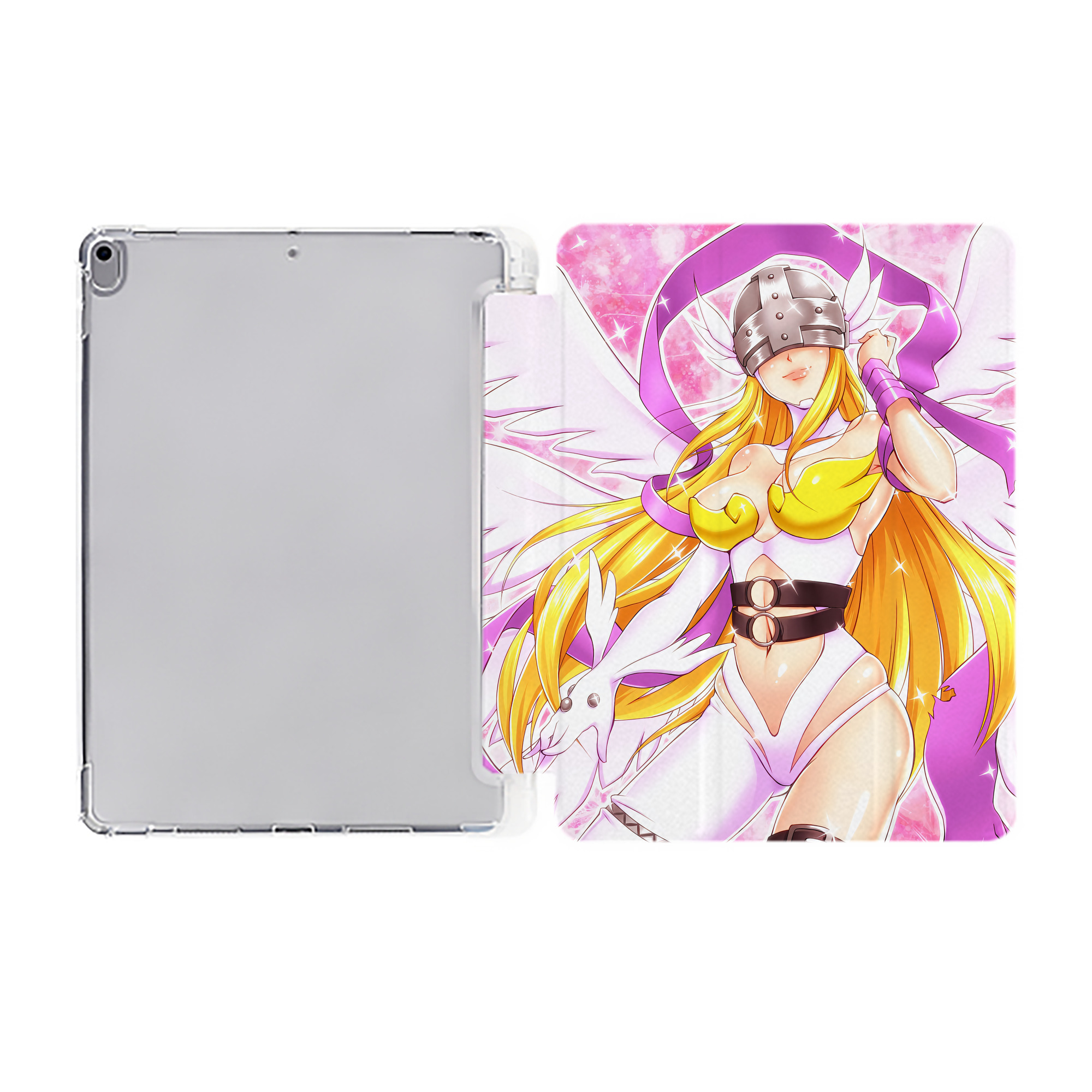 （画像用） Digimon デジタルモンスター/デジモン IPad ケース ペン収納付き 三つ折りスタンド PUレザー×シリコン 対応機種9.5/10.5/10.9インチ